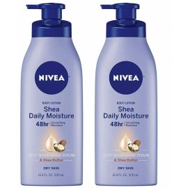 NIVEA 2 PACK NIVEA SHEA DAILY MOISTURE BODY LOTION 48HR/ 16.9 OZ EACH