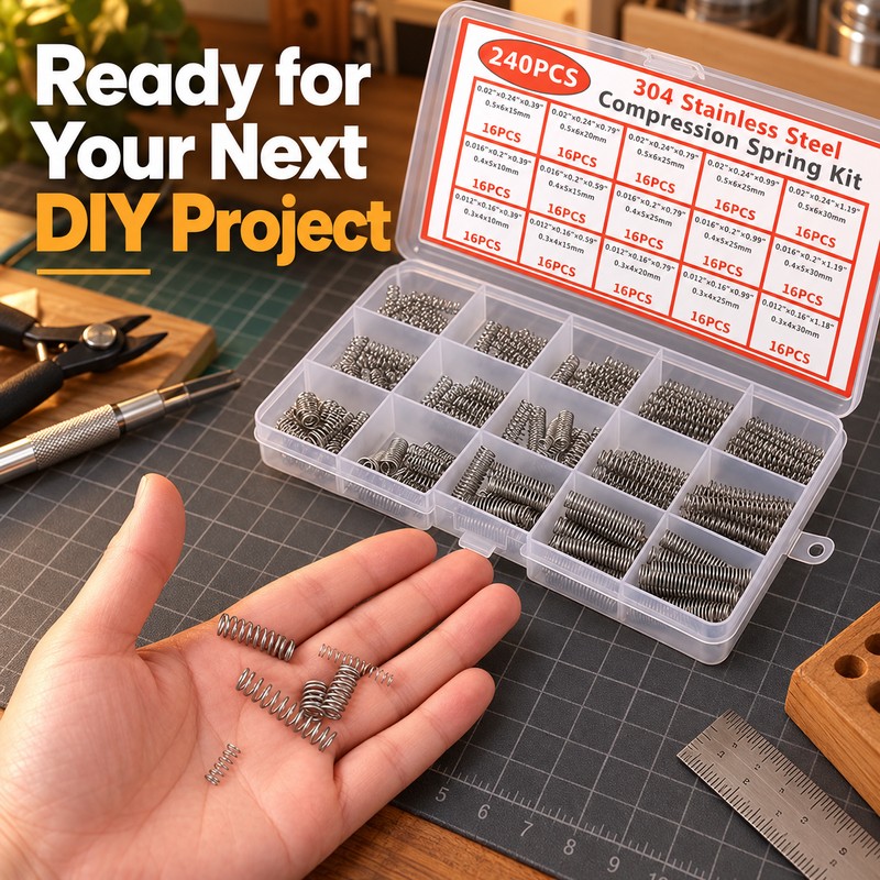 Stainless Steel Compression Spring Assortment for DIY Repairs – 30