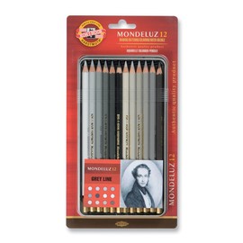 KOH-I-NOOR Mondeluz Grey Line Aquarell Coloured Pencils (Set of 12)