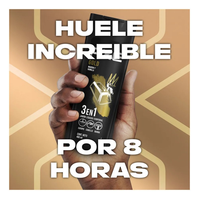 Jabón Líquido Corporal 3 en 1 Axe Gold 400 ml