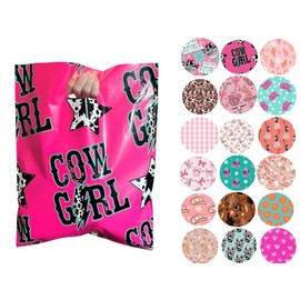 Trendy Chick Mailers - 100 pack die cut Merchandise and Shopping Bags, Perfect for Retail Stores, Boutiques, Gift Shops, and Festivals. Western, Cute and Trendy designs (Electric Cowgirl, 12x15)