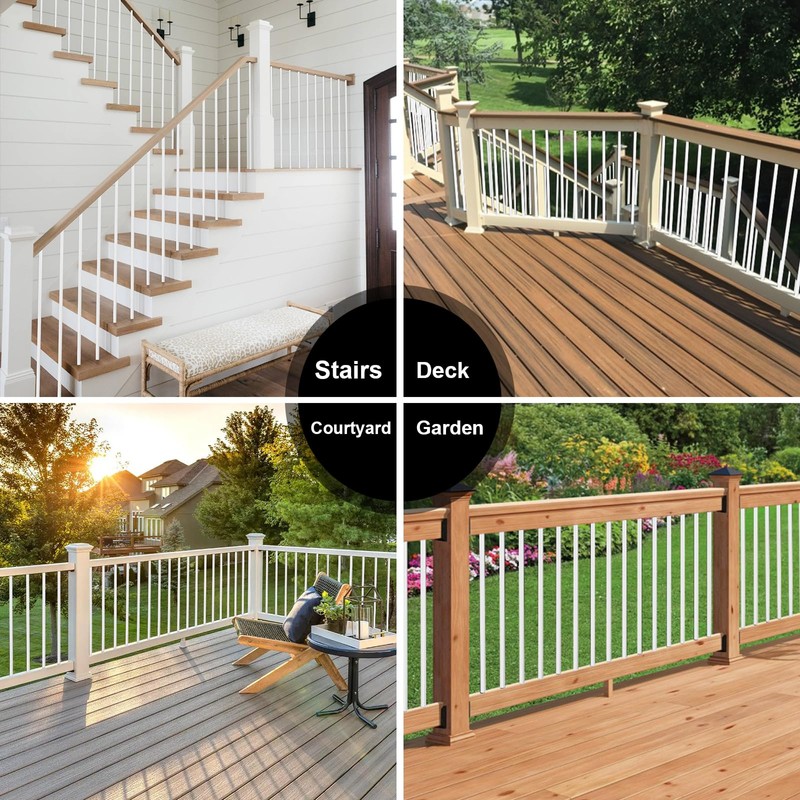 CKE 50 Pack 36" White Round Aluminum Deck Balusters, 3/4"