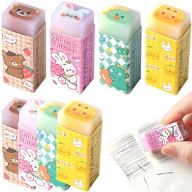 Erasers Erasers Erasers Set of 8 Cute Kneading Erasers Cuttable and Shareable Design Small Convenient Stick Office Elementary School Student Learning Writing Instruments Ideal Gift for Kids (4 Styles