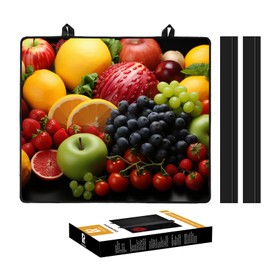 Kitchenraku Hob Cover 61x53cm, Electric Hob Covers, Ceramic Hob Covers, Glass Hob Covers, 61x53cm Hob Covers for Electric Cookers to Protect from Scratches (Fruits Pattern)