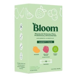 Bloom Greens Variety Pack Con Fibra Y Probióticos 15 Sachets Variado                                                                                  