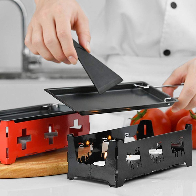 TAMUME Cheese Melter Portable Candlelight Raclette Metal Non-Stick Cheese Melting