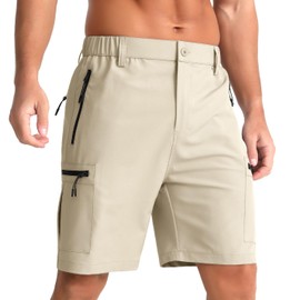 iCKER Mens Cargo Shorts Quick Dry Outdoor Hiking Shorts with Zip Pockets Lightweight Golf Shorts,Yellow GL033,XL