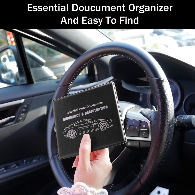 UYYE Car Registration and Insurance Card Holder, Vehicle Glove Box