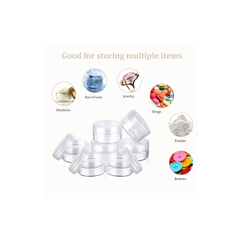 Plastic Cosmetic Jar*24, Transparent & Visible Sample Container Jar, Transparent