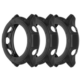 3Pack Watch 255 TPU Case Acceassories Compatible with Garmin Forerunner 255/255 Music 46mm Running Smartwatch (Black,Black,Black)