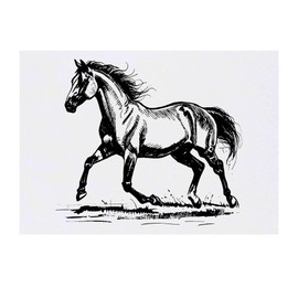 'Horse Trotting' Temporary Tattoo - Water Resistant, Skin-Safe, Non-Toxic Transfer (TO00071681)
