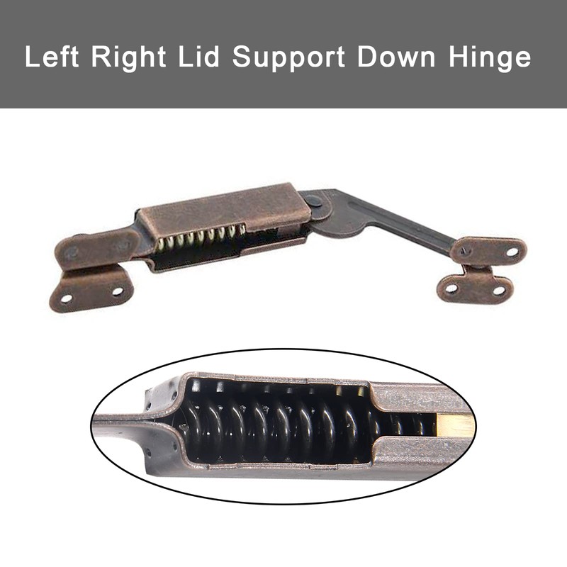 Aracombie Spring Lid Support Hinge, 2Pcs Left Right Lid Support