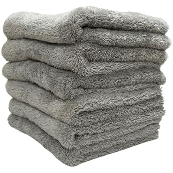 Microfiber Car Towels 16x16in - 6 Pack, 500gsm - Ultra-Absorbent,