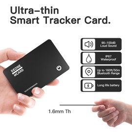 Wallet Tracker Card, Item Tracker Compatible with Find My (iOS Only), Ultra Thin Item Finder for Wallet, Luggage Tag, Passport etc, IPX7 Waterproof (1PCS, Black)