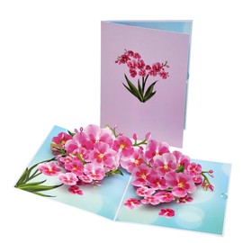 GFM® 3D Pop Up Greeting Card For Birthday, Valentine's, Mother's day, Anniversary, Wedding (CARD-A1) (Orchid-1)(Card-Orchid)