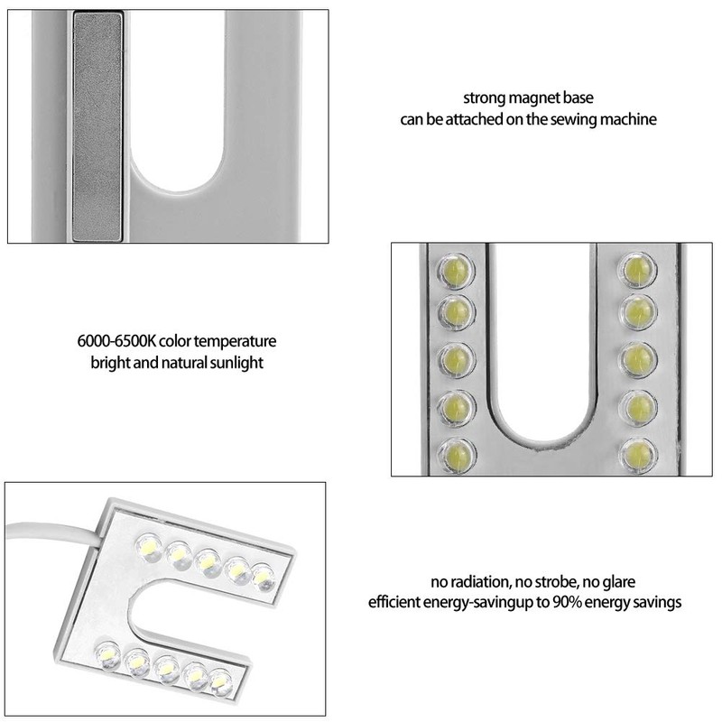 Yctze Flexible LED Gooseneck Sewing Machine Lamp with Magnetic Base