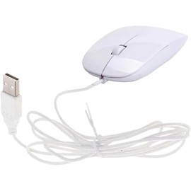 Usb Wired Mouse, Ultra-Slim USB Wire Mouse, 1600 DPI 2.4 GHZ Receiver, Optical Tracking Sensor Gaming Mice, Noiseless Computer Mouse Compatible with Laptop PC Computer Mac Desktop. (White)