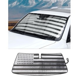 Windshield Sun Shade for Toyota 4Runner 2010-2023, DSWSQ Foldable Upgraded Heat Insulation Front Window Cover, Window Sunshade Front Window Sunscreen UV Shield for 4Runner, US Flag