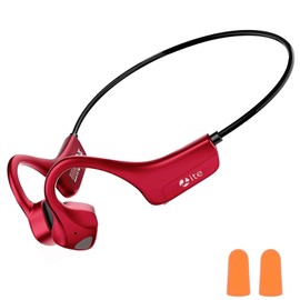 YouthWhisper Bone Conduction Headphones - Open-Ear Wireless Headphones Bluetooth Sport Headset with Microphones Sweatproof Waterproof Earphones for Running, Gym, Hiking, Cycling(Red)