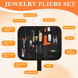 fuvooi Jewelry Pliers Set Jewelry Making Supplies Kit, Jewelry Repair Tools for Chain, Beading, Wire,Earring Charms, Necklace, Bracelet, Findings and Crafts