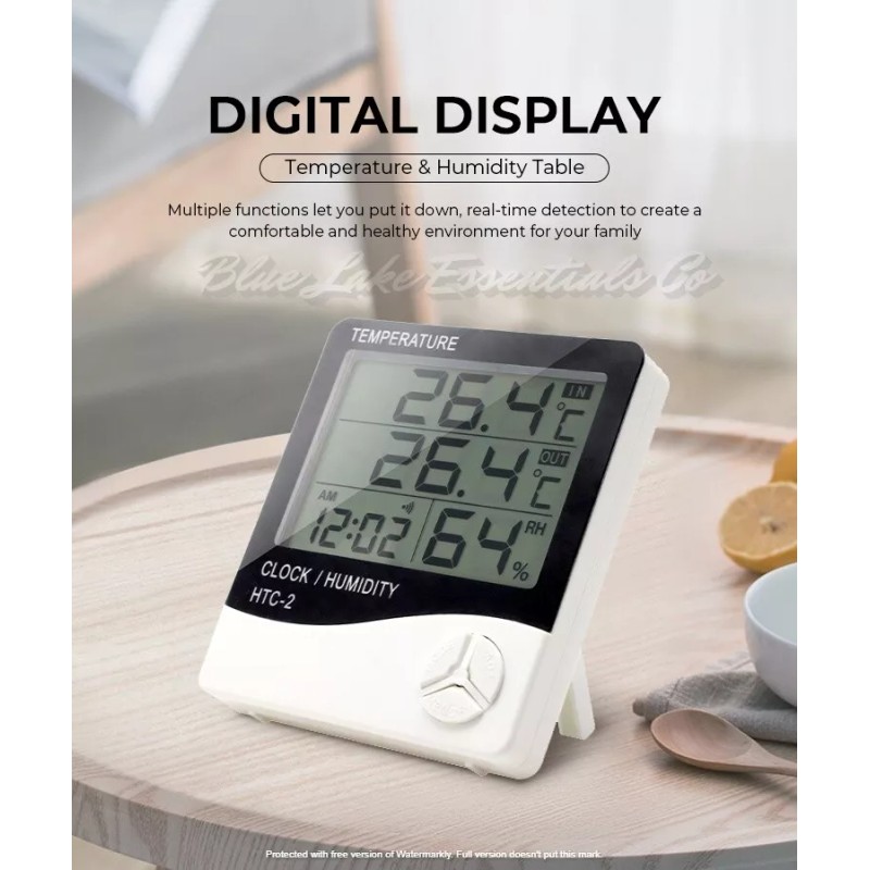 Shengli Digital Thermometer Electronic Temp, Humidity Meter and Clock