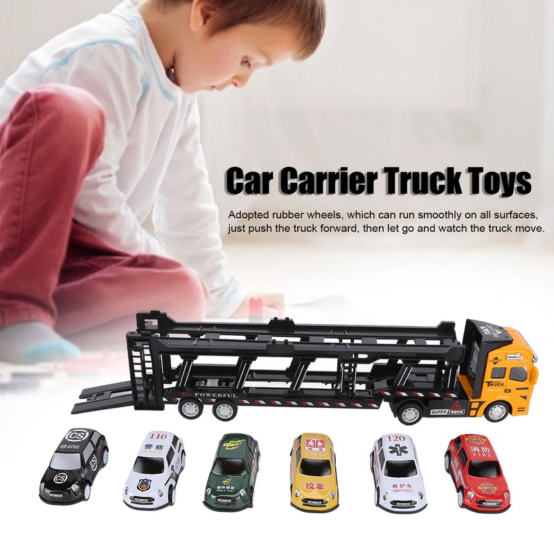 Carrier Truck Toy Model Alloy Detachable Six Car Kids Transport