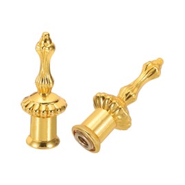PATIKIL 20x52mm Lamp Shade Finial, 2 Pcs Lamp Finials Caps Knob M10x1mm Threaded Zinc Alloy Solid Lamp Finial Decoration for Lamp Shade Table Floor Lamps, Gold Tone