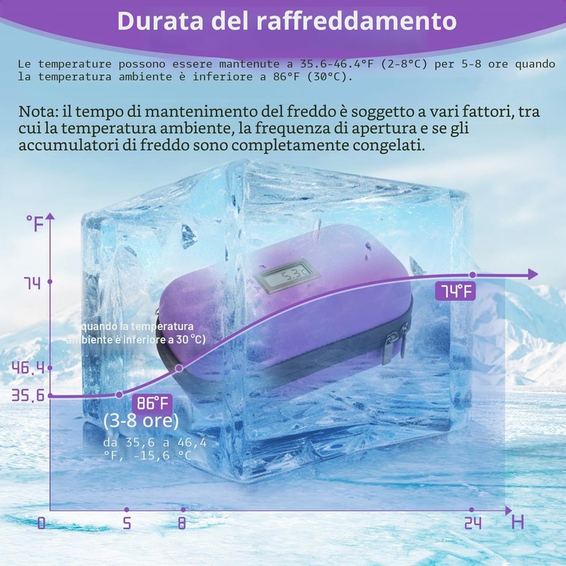 HIMDUZE Custodia da viaggio per insulina, approvata TSA, refrigeratore refrigerato