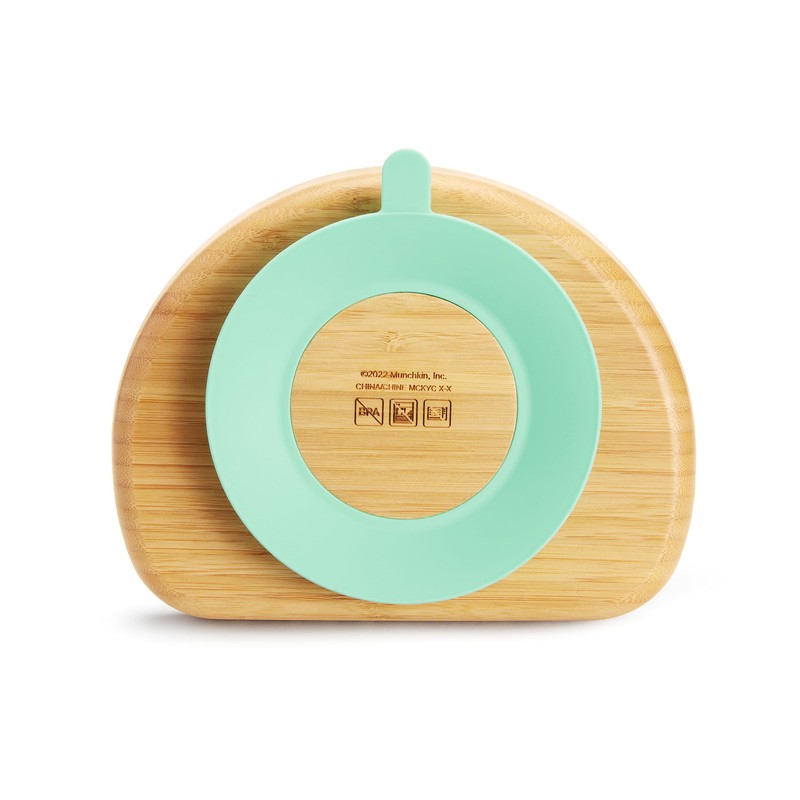 Munchkin® Bambou™ Divided Suction Plate - Eco-Friendly Bamboo Dinnerware for