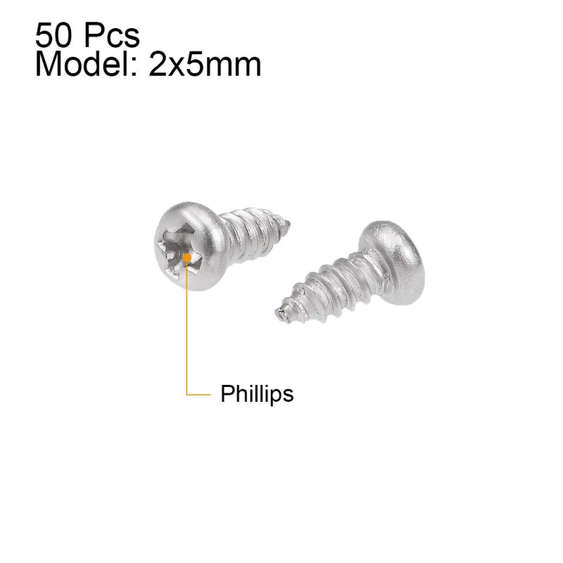 sourcing map Self-Tapping Screws Phillips Head 316 Stainless Steel Connection