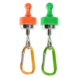 Tiardey 2PCS Magnetic Hooks for Outdoor Use – Magnetic Hooks with D-Type Hanging, Ideal for Camping Tents/Garages/Fridges and Canopies,Fluorescent Green/Orange Options