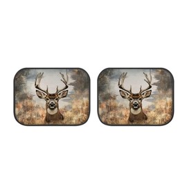 Cozeyat Forest Deer Car Floor Mats Rear Seat Car Mats All Weather Back Seat Car Mats for SUV, Vans, Sedans, Trucks, Set of 2