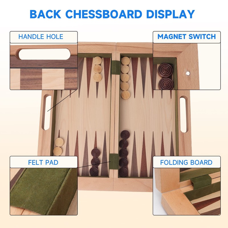 GSE Games & Sports Expert 16" Deluxe 3-in-1 Wooden Folding