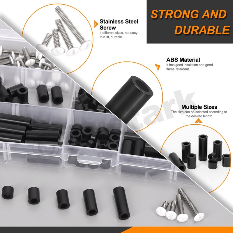 Rustark Wall Plate Screws Electrical Outlet Screws Spacers Assortment Kit