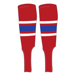 Mk Socks Traditional Baseball Stirrups Pattern B-7 Red, White, Royal (L)