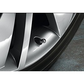 Original Skoda 000071215C Valve Caps Set Chrome / Black