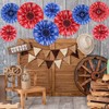 Outus Bandana Hanging Paper Fans Decorations Wild West Paper Fans