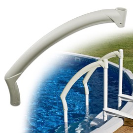 G-PLUS Pearl Handrail Compatible with Above Ground BiltMor Swimming Pool Ladder Step White Handrail