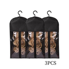 Hair Extension Storage Bag, Dust-proof Wig Storage Bag with Hanger, Hair Salon Tools & Accessories for Women & Girls - Color: Pink, Size: one-size