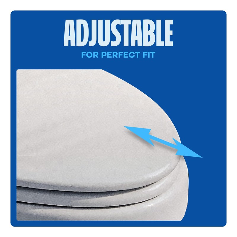 HIGHCRAFT Premium Round Toilet Seat with Slow-Close Design & Adjustable