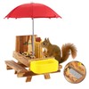 MIXXIDEA Wooden Squirrel Feeder Table with Water Bowl, Squirrel Picnic