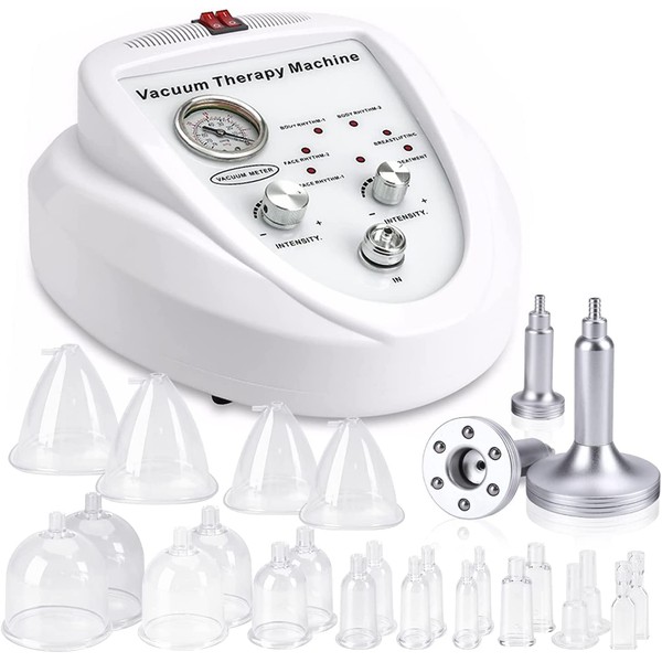 Titoe Vacuum Therapy Machine, Multifunction Back Vacuum Cupping Set 0-75Cmgh Vacuum Cupping Massager with 30 Vacuum Cups and 3 Metal Guasha Head