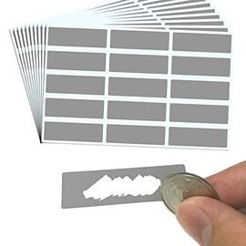150 Pack, Rectangle Scratch Off Labels Stickers, Gray - 1.9 x 0.6"