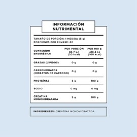 Suplemento Deportivo Crea 300g Sin Sabor Pure Form