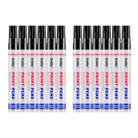 Marcadores de pintura negra, paquete de 12 bolígrafos de pintura permanente a base de aceite, impermeables, de secado rápido, para pintura de rocas, m