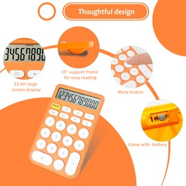 VEWINGL Standard Calculator 12 Digit,Desktop Large Display and Buttons,Calculator with Large LCD Display for Office,School, Home & Business Use,Automatic Sleep,with Battery