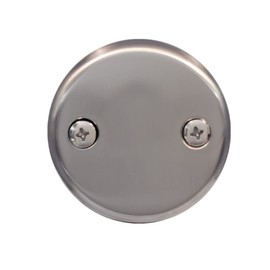 Westbrass 3-1/8" Two-Hole Overflow Face Plate and Screws, Stainless Steel, D329-20