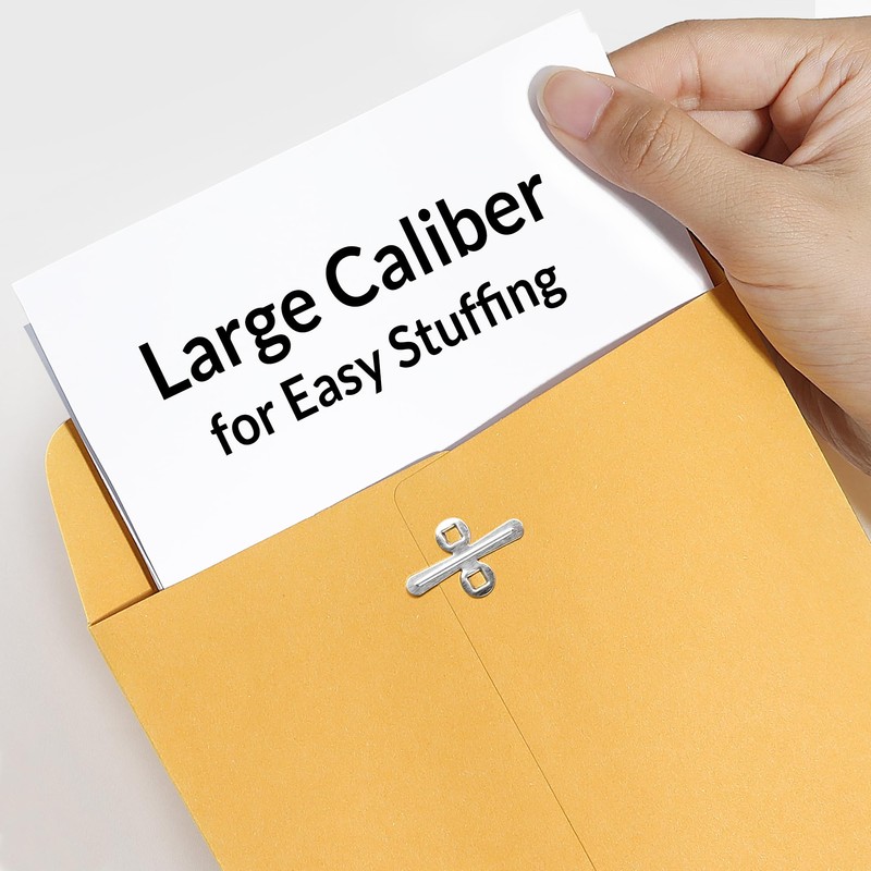 SUNEE 6x9 Clasp Envelopes 100 Count - 6x9 Inch Brown