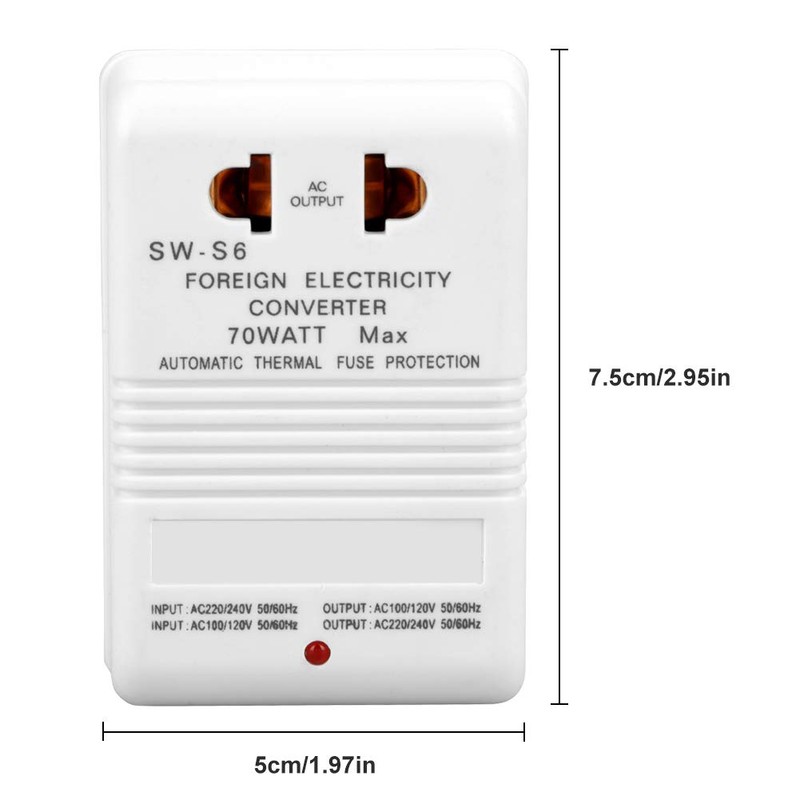 Voltage Converter 70W 110V/120V to 220V/240V Step Up Down Travel