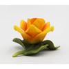 Fine Porcelain Golden Yellow Rose Figurine, 3-7/8" L